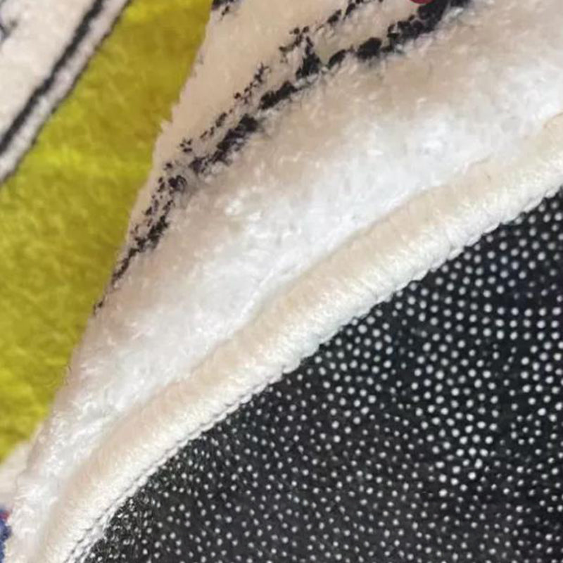 Light Blue Grid Rug Polyester Modern Rug Non-Slip Backing Rug for Living Room