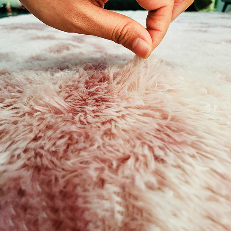 Light Pink Gradual Change Rug Polyester Simple Rug Washable Rug for Drawing Room