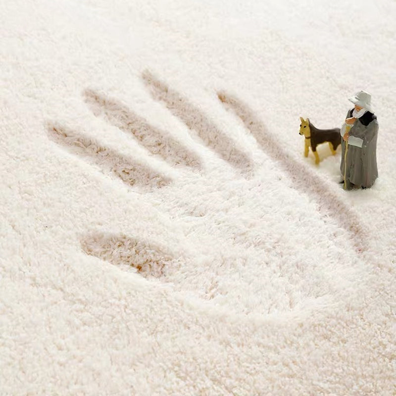 Beige Modern Rug Polyester Color Block Rug Non-Slip Backing Rug for Home Decor