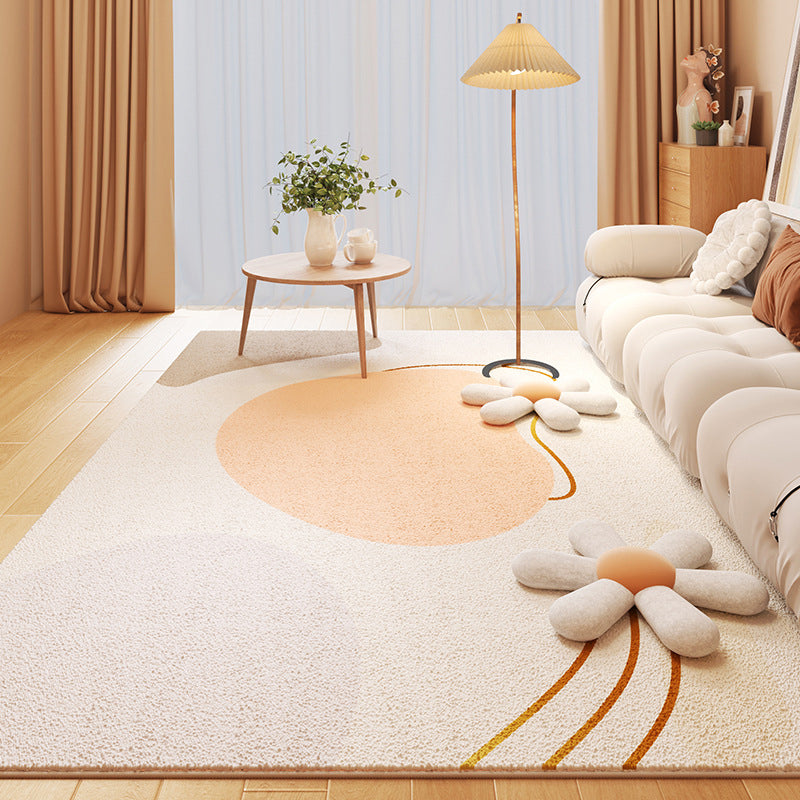 Contemporary Rug Fancy Contrast Panel Rug Polyester Washable Carpet with Non-Slip Backing