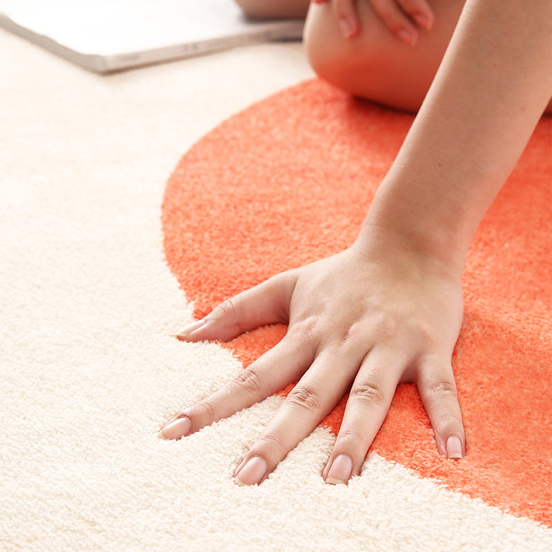 Contemporary Rug Fancy Contrast Panel Rug Polyester Washable Carpet with Non-Slip Backing