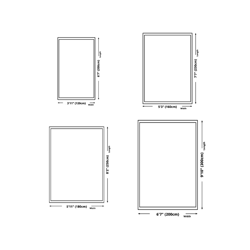 Contemporary Rug Fancy Contrast Panel Rug Polyester Washable Carpet with Non-Slip Backing