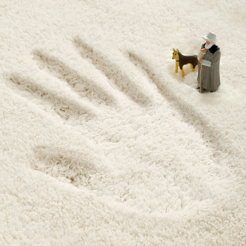 Orange Casual Rug Polyester Flower Rug Non-Slip Backing Rug for Home Decor