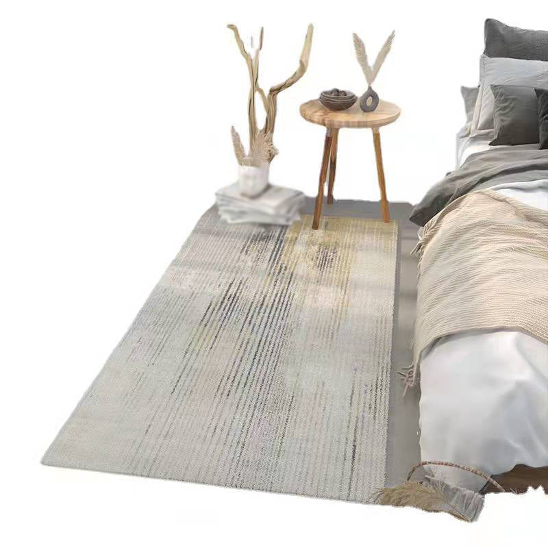 Gray Modern Area Carpet Polyester Abstract Graphic Carpet Washable Carpet for Drawing Room