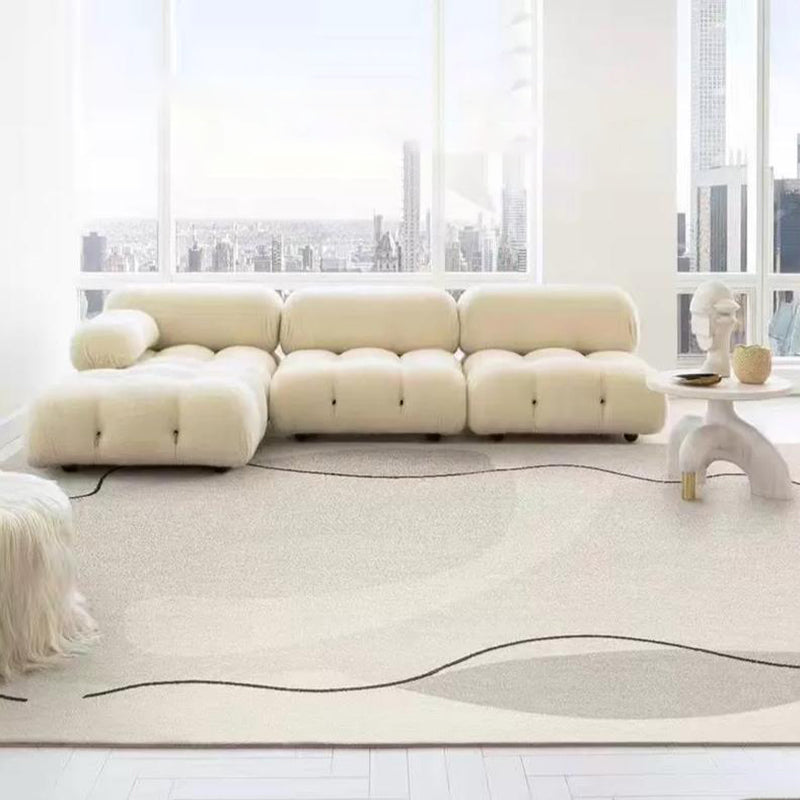 Orange Color Block Rug Polyester Modern Rug Washable Rug for Home Decor