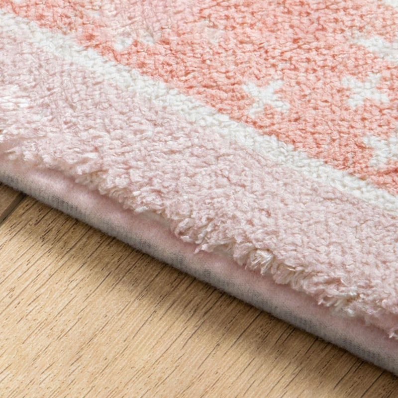 Orange Nordic Rug Polyester Striped Rug Non-Slip Backing Rug for Drawing Room