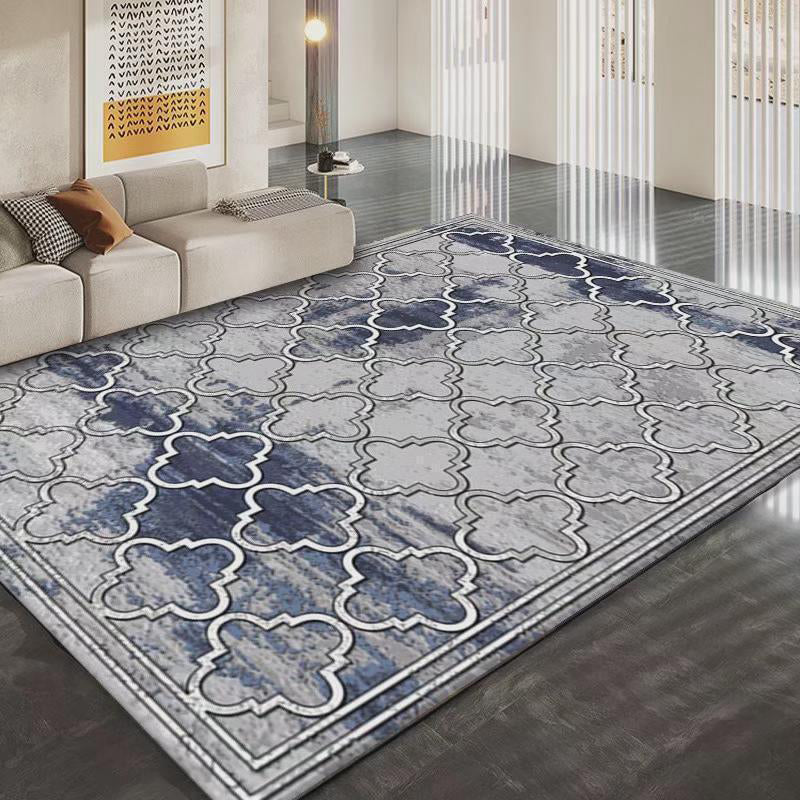 Dark Gray Modern Rug Polyester Graphic Indoor Rug Stain Resistant Rug for Living Room