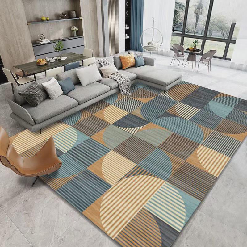 Dark Gray Modern Rug Polyester Graphic Indoor Rug Stain Resistant Rug for Living Room