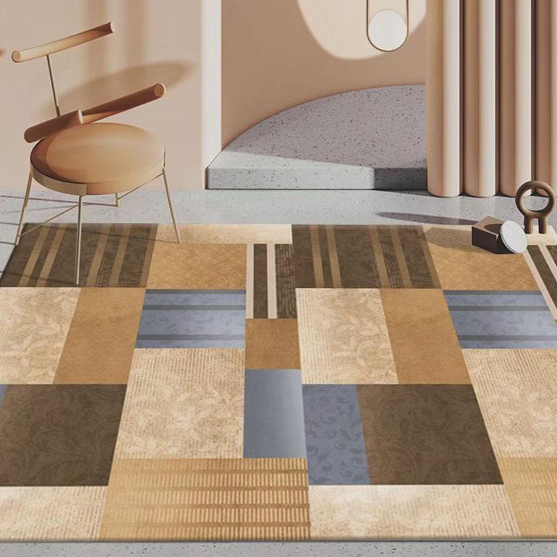 Dark Gray Modern Rug Polyester Graphic Indoor Rug Stain Resistant Rug for Living Room