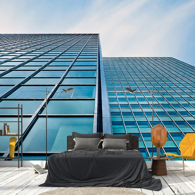 Modern Architecture Mural Wallpaper Washable Wall Covering for Living Room