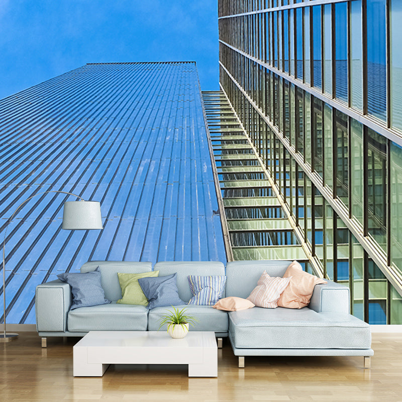 Modern Architecture Mural Wallpaper Washable Wall Covering for Living Room