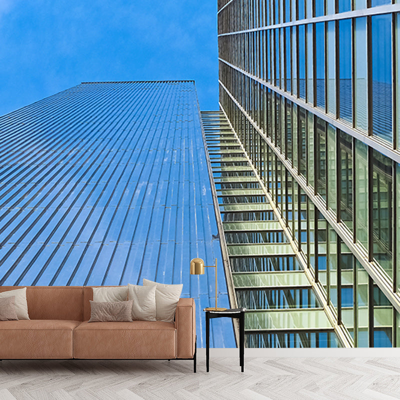 Modern Architecture Mural Wallpaper Washable Wall Covering for Living Room