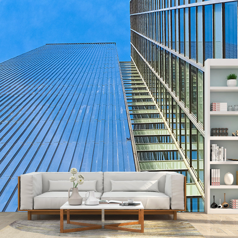 Modern Architecture Mural Wallpaper Washable Wall Covering for Living Room
