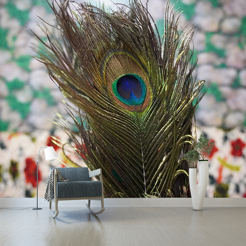 Feather Photo Mural Wallpaper Water Resistant, Personalized Size Available