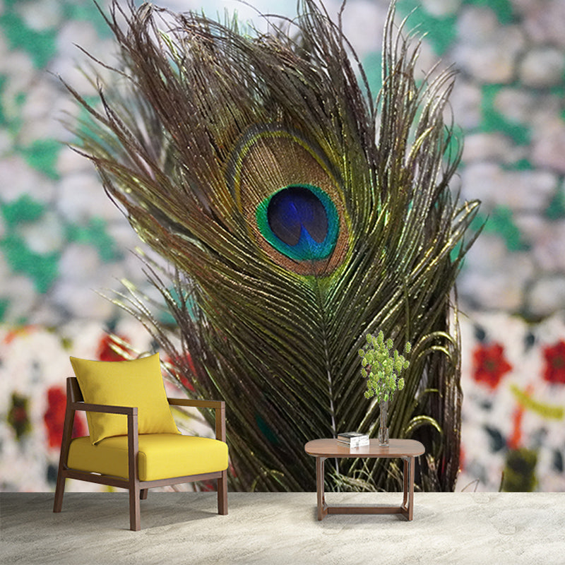 Feather Photo Mural Wallpaper Water Resistant, Personalized Size Available