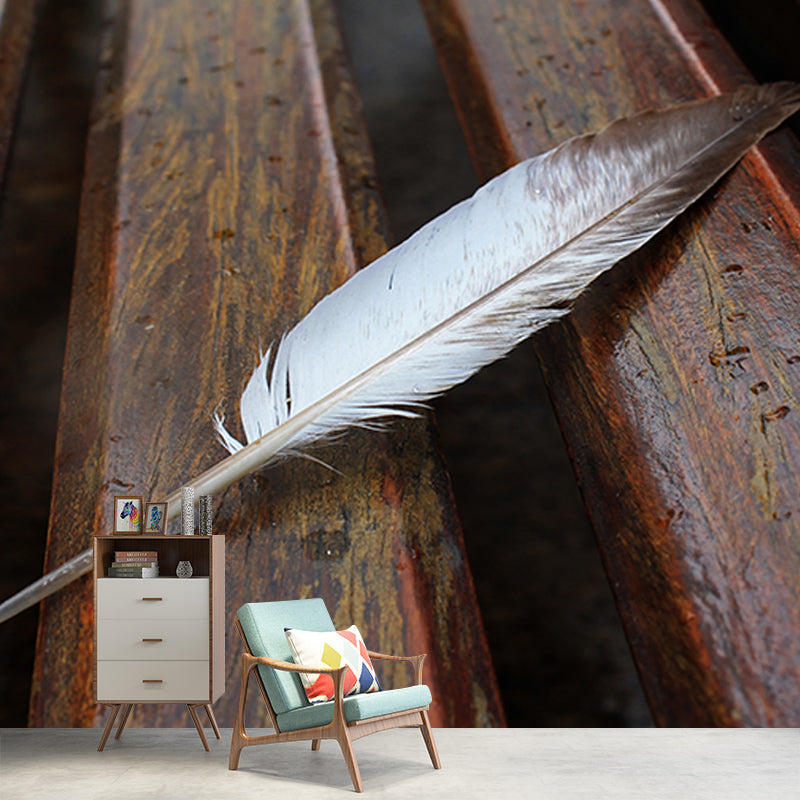 Feather Photo Mural Wallpaper Water Resistant, Personalized Size Available