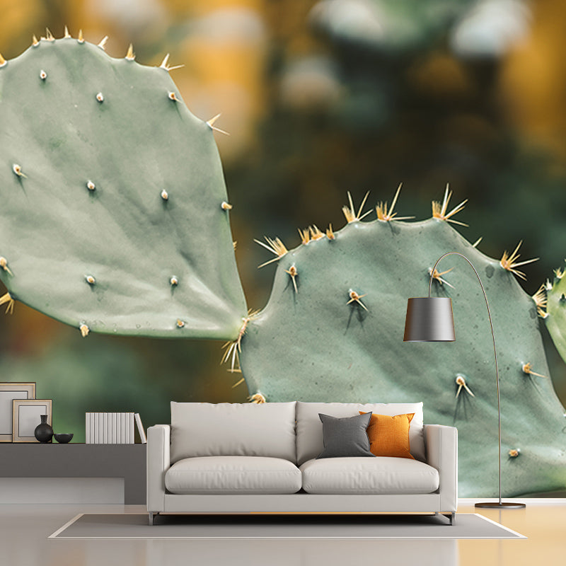 Green Cactus Water Resistant Plant Wall Decor for Living Room, Personalized Size