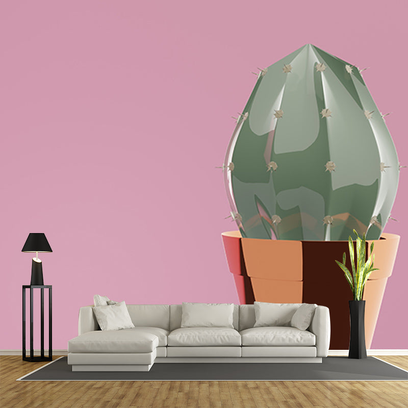 Cactus Illustration Mural for Home Decoration Moisture Resistant, Made to Measure