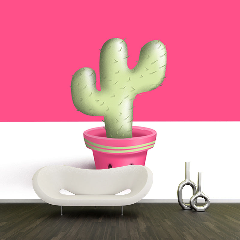 Cactus Illustration Mural for Home Decoration Moisture Resistant, Made to Measure