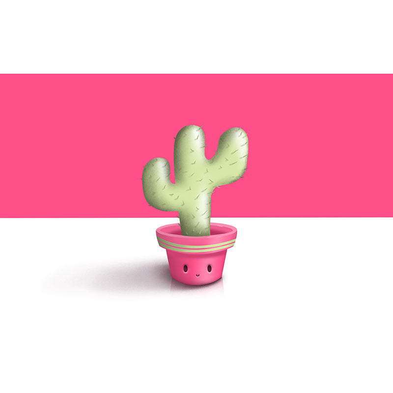 Cactus Illustration Mural for Home Decoration Moisture Resistant, Made to Measure