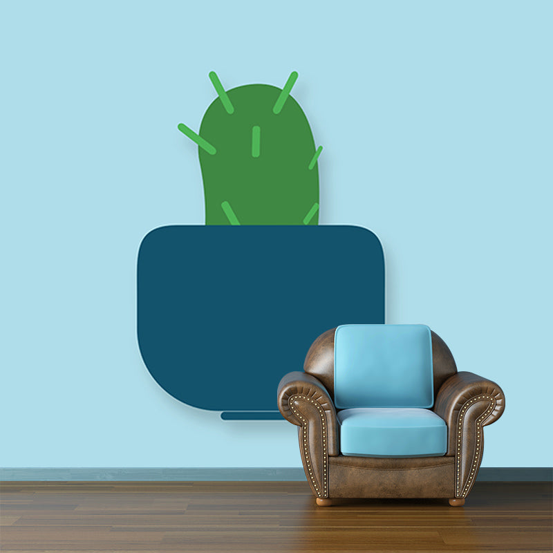 Cactus Illustration Mural for Home Decoration Moisture Resistant, Made to Measure