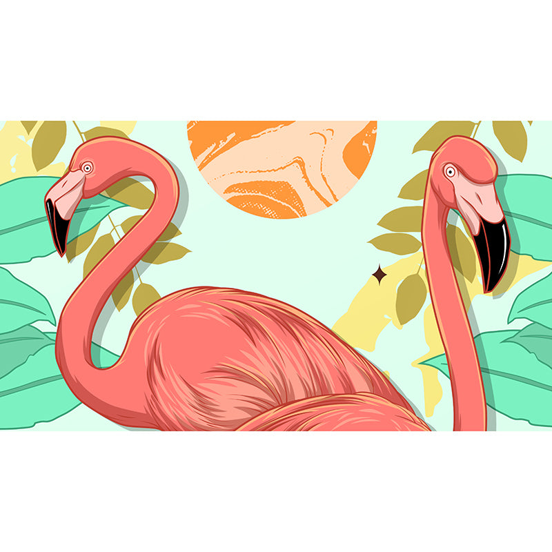 Sunset Flamingo Illustration Mural for Home Bedroom Decoration, Made to Measure