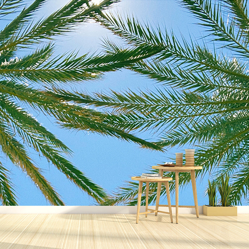 Tropical Plants Mural Wallpaper for Reading Room Modern Wall Covering for Home