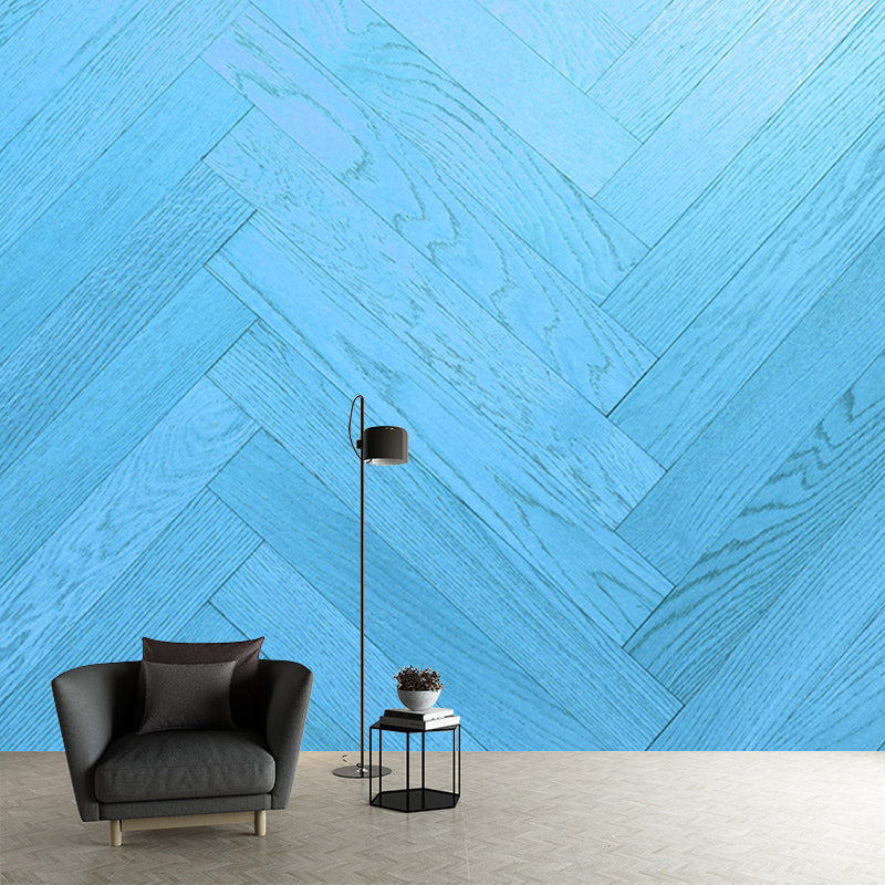 Simple Wood Grain Mural Wallpaper for Sitting Room, Moisture Resistant