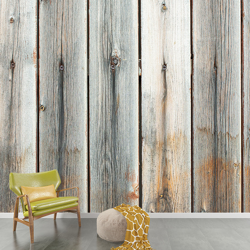 Simple Wood Grain Mural Wallpaper for Sitting Room, Moisture Resistant