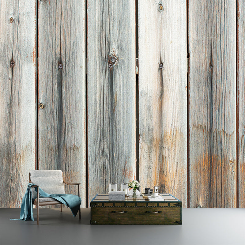 Simple Wood Grain Mural Wallpaper for Sitting Room, Moisture Resistant
