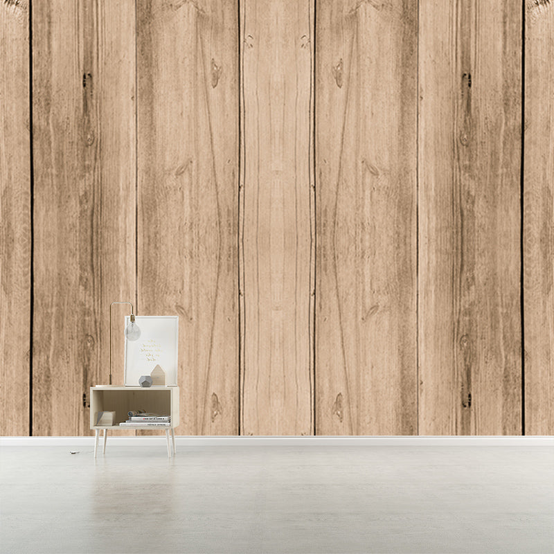 Simple Wood Grain Mural Wallpaper for Sitting Room, Moisture Resistant