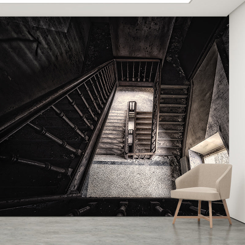 Lift Wallpaper Space Extension Mural in Light Color Wall Covering for Living Room