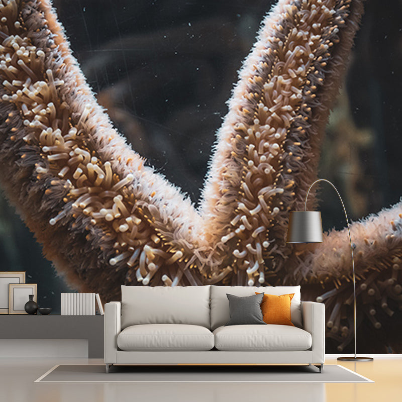 Undersea Creatures Mural Wallpaper Tropical Wall Covering for Sitting Room