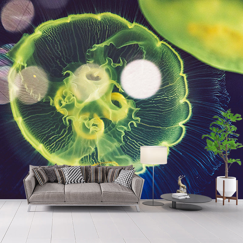 Undersea Creatures Mural Wallpaper Tropical Wall Covering for Sitting Room
