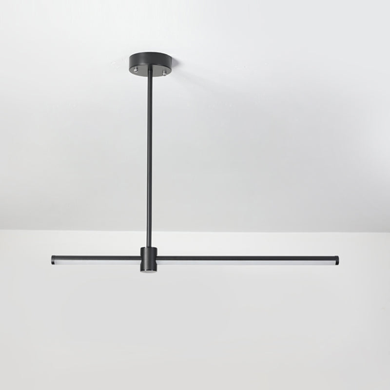 Modern LED Island Lighting Black Acrylic Chandelier Light Fixture for Bedroom