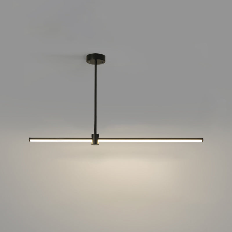 Modern LED Island Lighting Black Acrylic Chandelier Light Fixture for Bedroom