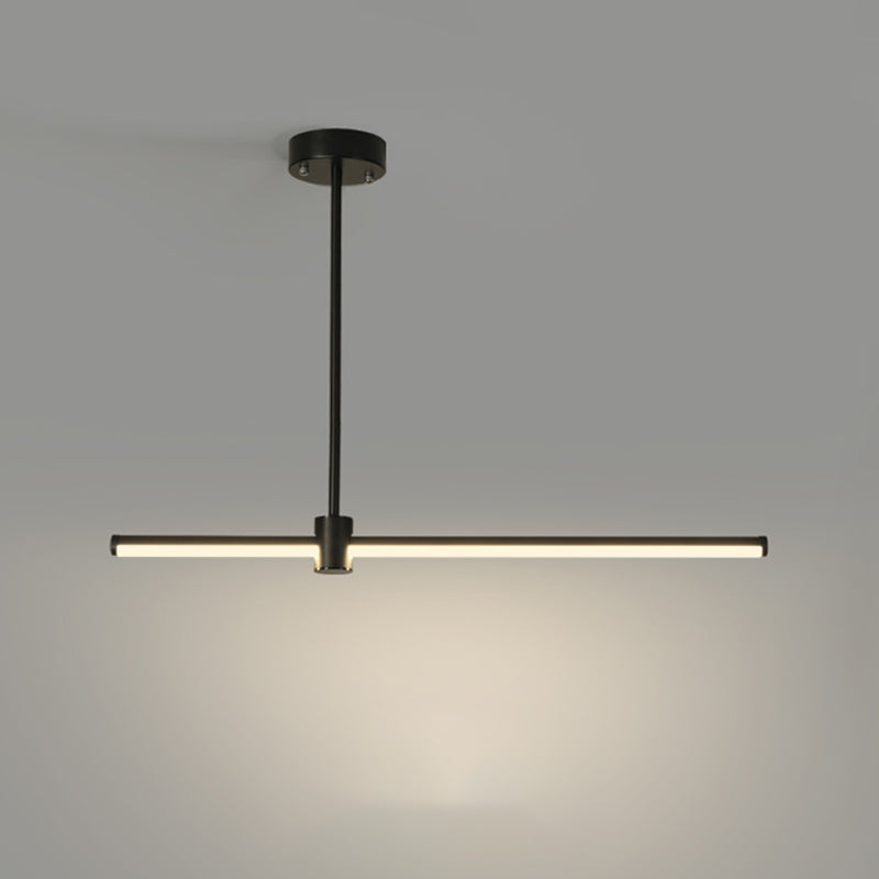 Modern LED Island Lighting Black Acrylic Chandelier Light Fixture for Bedroom