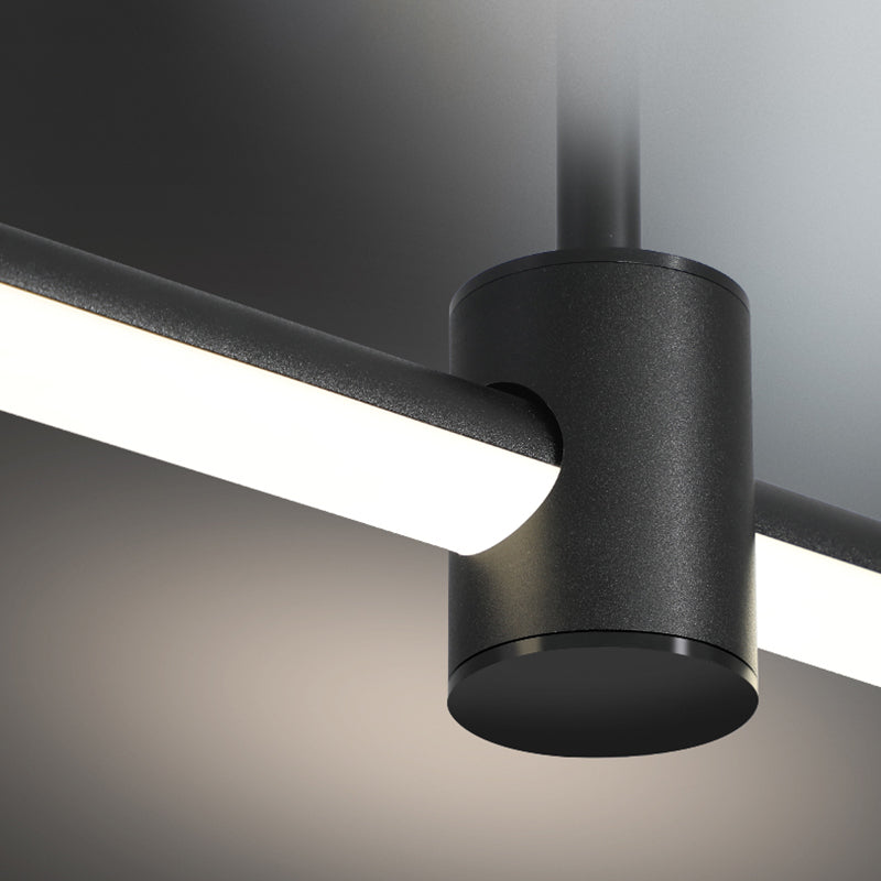 Modern LED Island Lighting Black Acrylic Chandelier Light Fixture for Bedroom