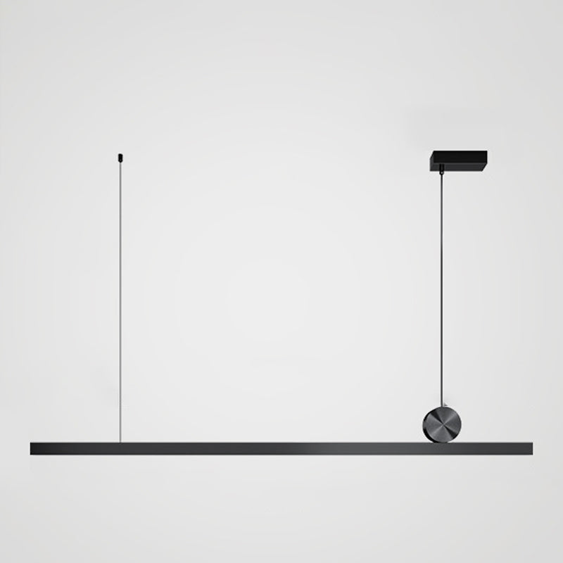 Black Modern LED Island Lighting Linear Aluminum Chandelier Light Fixture for Dining Room