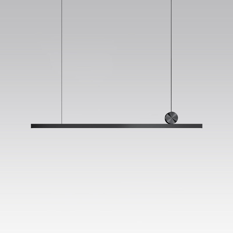 Black Modern LED Island Lighting Linear Aluminum Chandelier Light Fixture for Dining Room