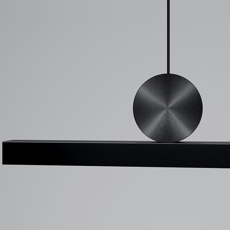 Black Modern LED Island Lighting Linear Aluminum Chandelier Light Fixture for Dining Room