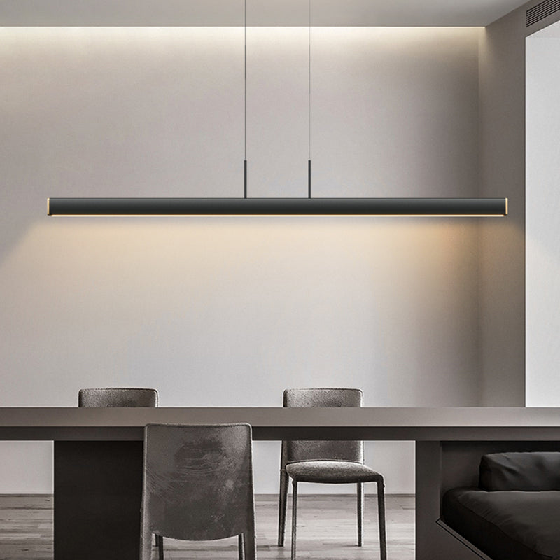 Ideas modernas de iluminación de la isla LED de hierro Lámpara lineal de lámpara lineal para el comedor