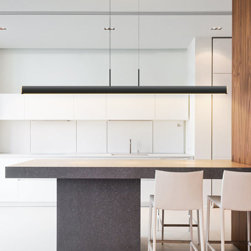 Ideas modernas de iluminación de la isla LED de hierro Lámpara lineal de lámpara lineal para el comedor