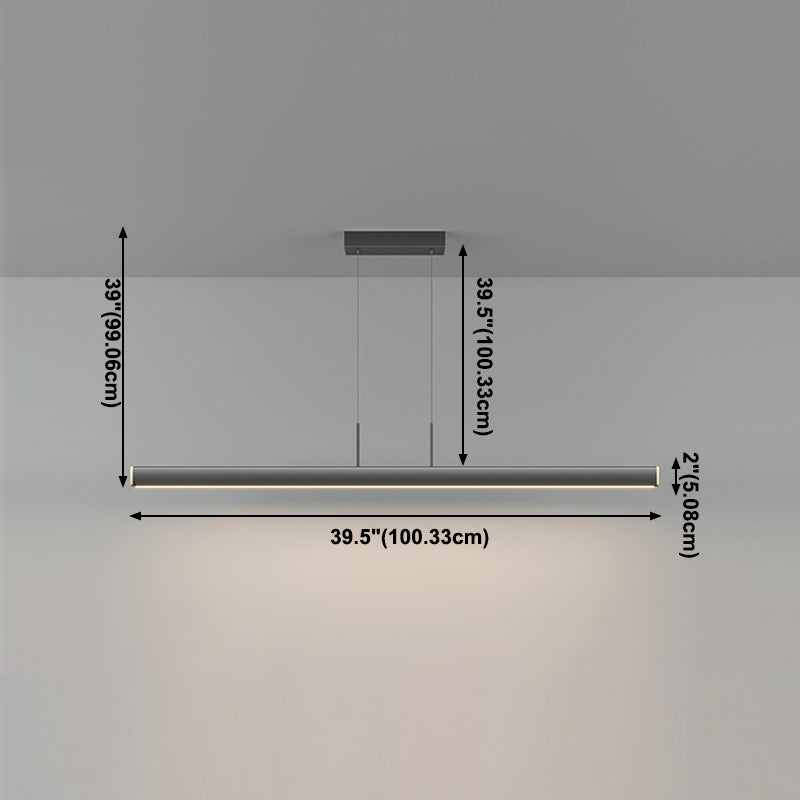 Ideas modernas de iluminación de la isla LED de hierro Lámpara lineal de lámpara lineal para el comedor