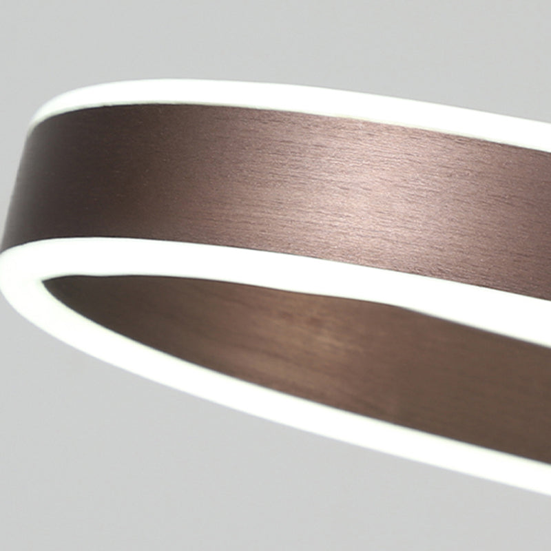 1-Light Minimalism Chandelier Lamp Oval LED Island Pendant for Study Room