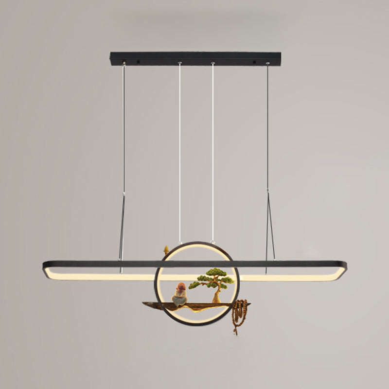 Aluminum Hanging Lights Rectangular Island Lighting Fixture for Dining Room