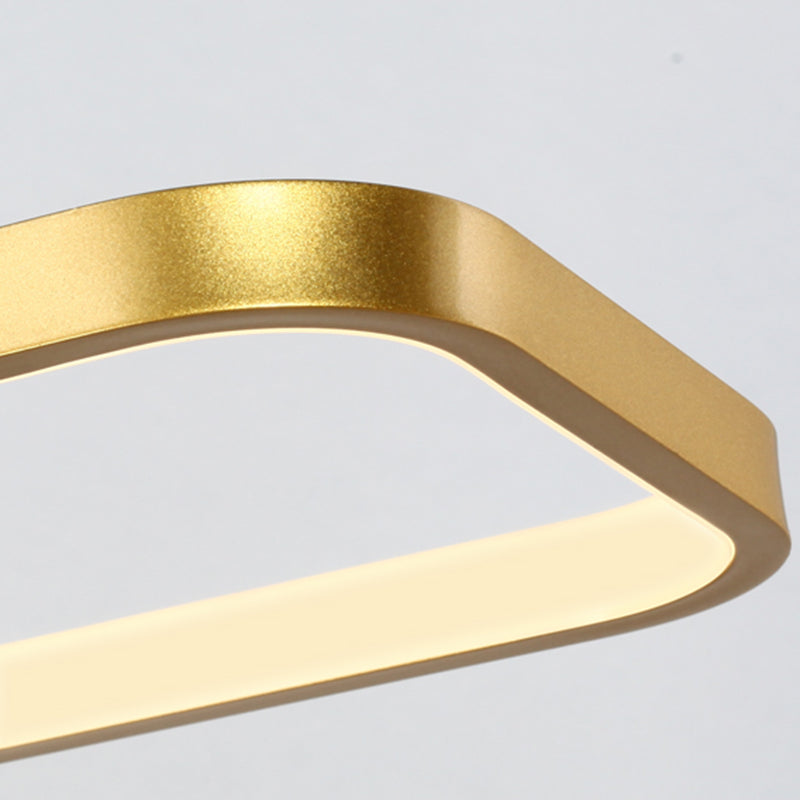 Aluminum Hanging Lights Rectangular Island Lighting Fixture for Dining Room