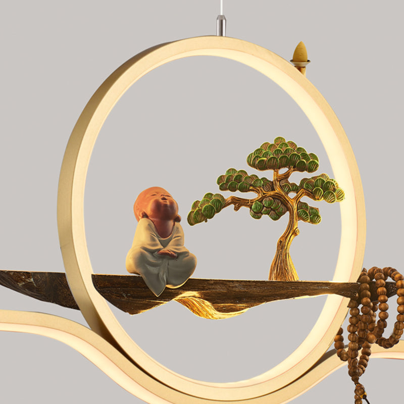 Tea Room Modern Island Lighting 2 Lights LED Linear Aluminum Pendant Light