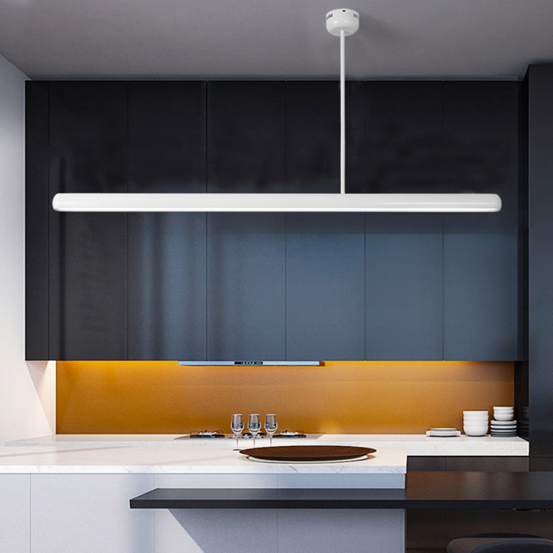 Modern Minimalist Linear Island Pendant Lights Metal 1 Light Chandelier Lighting