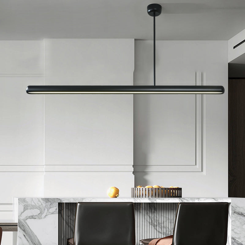 Modern Minimalist Linear Island Pendant Lights Metal 1 Light Chandelier Lighting